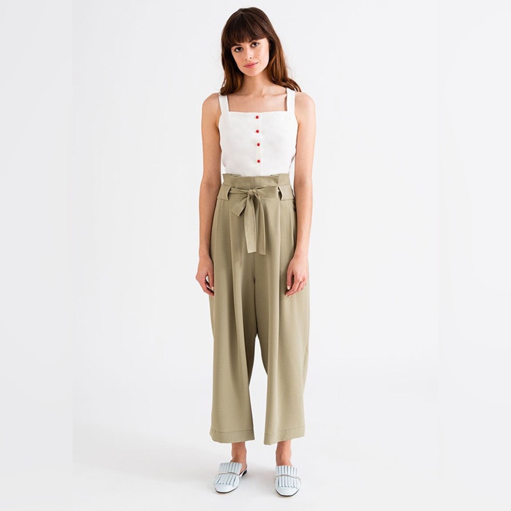 Petite Studio Fuschia Pants in Forest Green - Picture 2 of 10